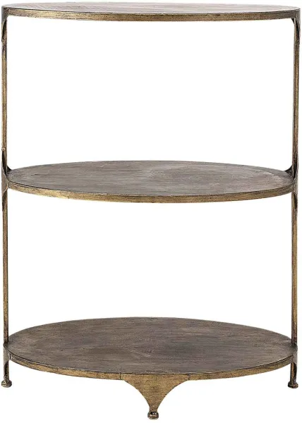CREATIVE COLLECTION mesa de bar - metal de latón, con 2 estantes, ovalada
