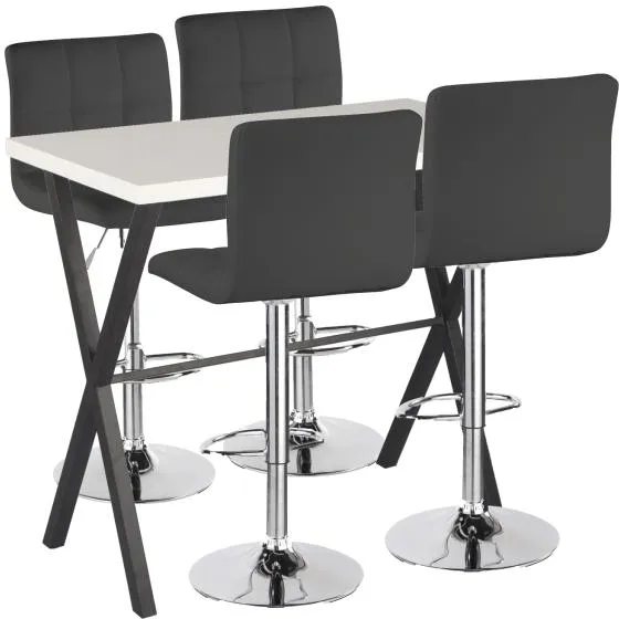 Conjunto de mesa de bar Homeville Grappa/Silla de bar negra