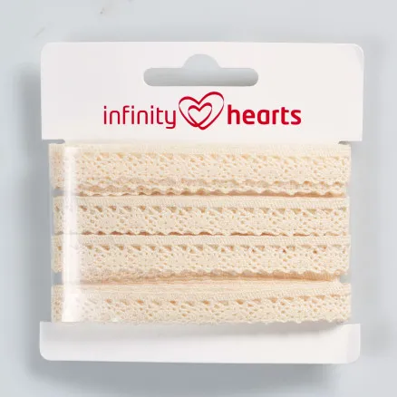 Cinta de encaje Infinity Hearts Poliéster 11mm 2 Ecru - 5m