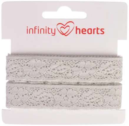 Cinta de Encaje Infinity Hearts Poliamida 20mm 72 Gris - 5m