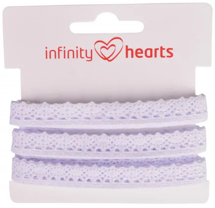 Cinta de encaje Infinity Hearts Poliéster 11mm 01 Blanco - 5m