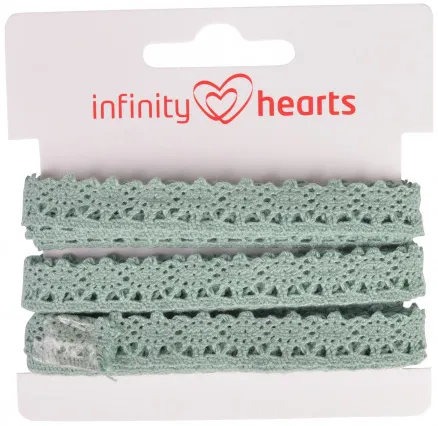 Cinta de encaje Infinity Hearts Poliéster 11mm 06 Gris - 5m