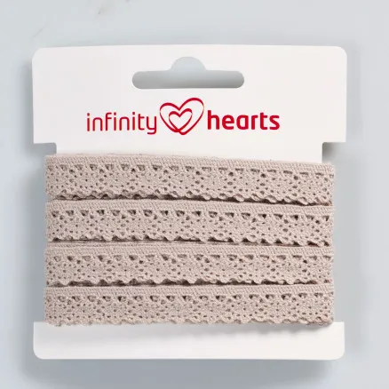 Infinity Hearts Cinta de Encaje Poliéster 11mm 3 Arena - 5m