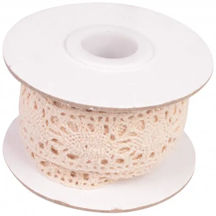 Infinity Hearts Encaje/Cinta de Encaje Beige 25mm 2,5m