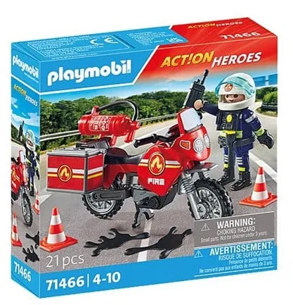 Playmobil Action - Camión de bomberos en el lugar del accidente