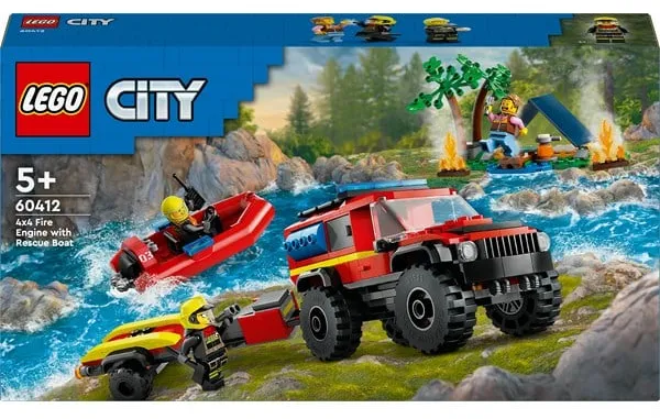 LEGO City 60412 Camión de bomberos 4x4 con lancha de rescate