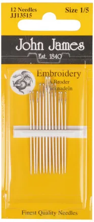 Agujas de bordar John James Talla 1/5 - 12 uds