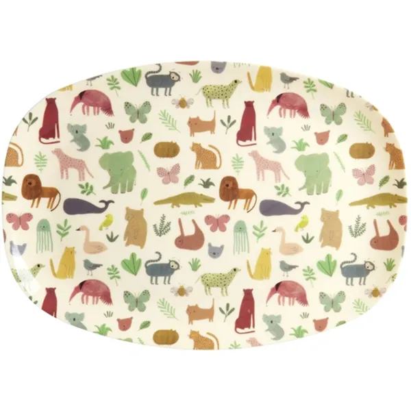 RICE Sweet Jungle Print Plato Infantil de Melamina
