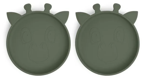 Nuuroo Akila plato de silicona 2 unidades - Verde Empolvado