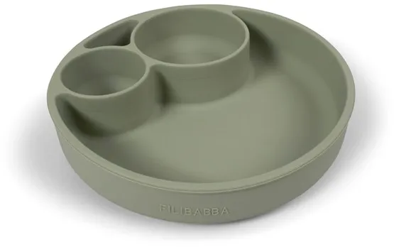 Filibabba Plato dividido de silicona - Verde