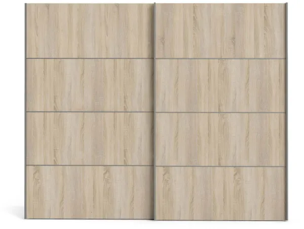 TVILUM Verona Armario con puertas correderas - roble/blanco madera, 2 puertas correderas, ancho