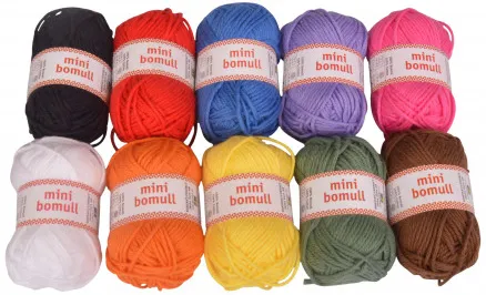 Järbo Minibomull Paquete de Hilos 13 Colores Básicos 10g - 10 uds - Järbo Minibomull Paquete de Hilos 13 Colores Básicos