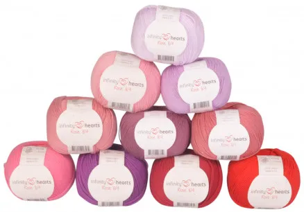Infinity Hearts Rose 8/4 Paquete de hilo 22 Tonos rosa y rojo - 10 uds - Tonos rosa y rojo