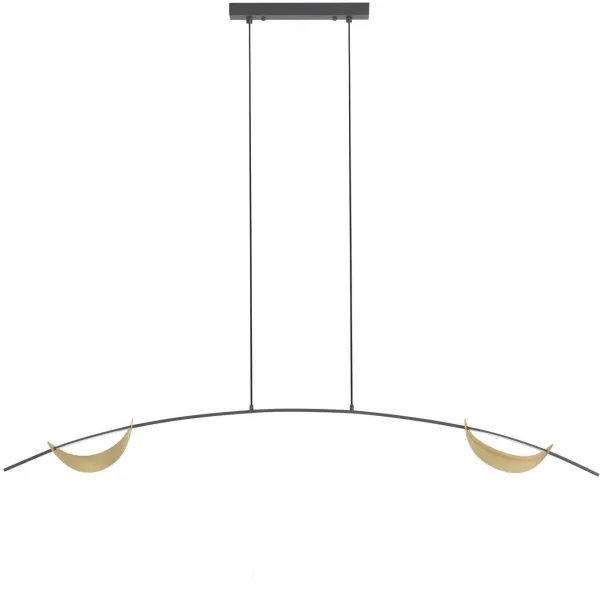 Anatolia, lámpara colgante, dorado/negro, H140x15x150 cm