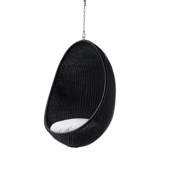 Silla colgante Sika Design - Negra - Incl. cojín beige B451