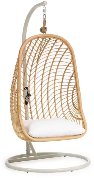 Ekaterina, Silla colgante de exterior, natural/blanco, H197x105x105 cm