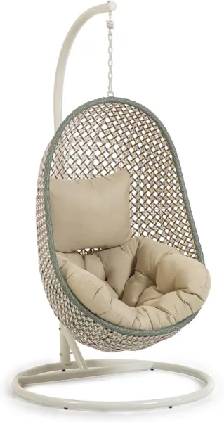 Cira, Silla colgante de exterior con soporte, verde, H197x105x105 cm
