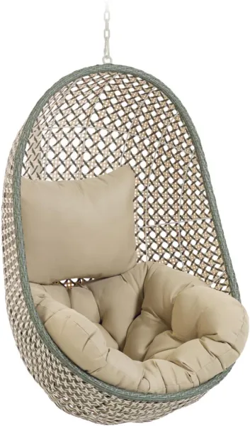Cira, Silla colgante de exterior, verde, H121x84x82 cm