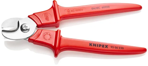Knipex Tijeras para cables con mangos inyectados de plástico aislados, inyectados con plástico, aprobado por VDE 230 mm