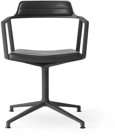 Vipp 452 Silla giratoria Cuero negro
