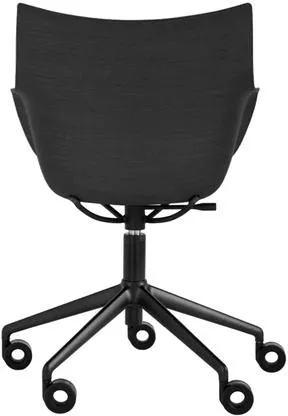 Kartell Q/Wood Silla de Oficina Negro/Madera Negra con Tapizado Negro