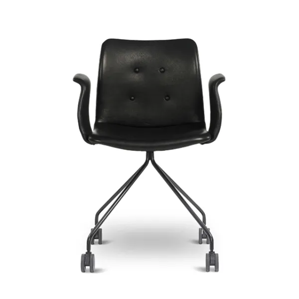 Bent Hansen Primum Silla de Oficina con Reposabrazos y Ruedas Negro/Negro