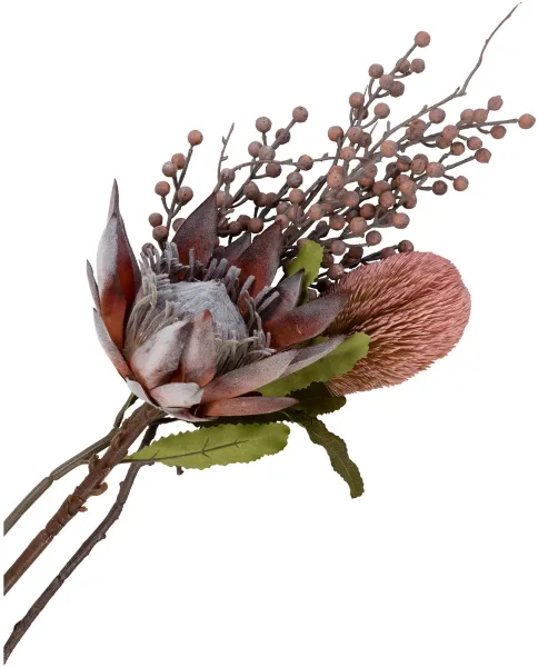 HOUSE NORDIC King Protea ramo de flores artificiales, mezcla - rosa plástico (H:74)