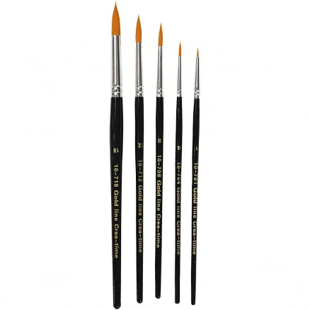 Pinceles Gold Line, n.º 1-18, A: 2-7 mm, redondo, 5 uds.