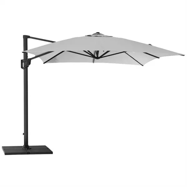 Sombrilla Cane-Line Hyde Luxe incl. base - 3x4 m. - Aluminio con tela gris claro