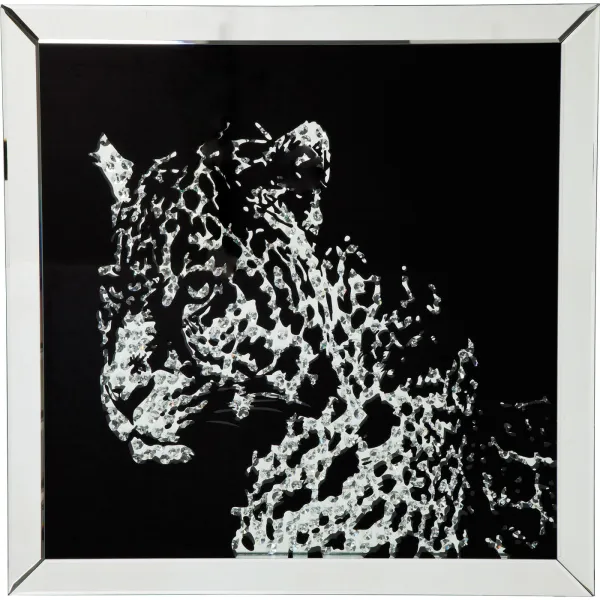 KARE DESIGN Póster, Mirror Leopard - Multicolor, con marco, (80x80cm)