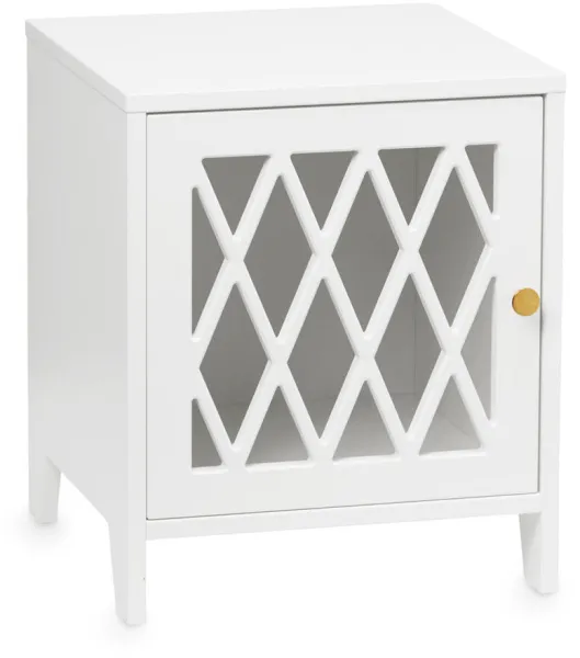 Mesita de noche Harlequin - blanca - FSC® Mix