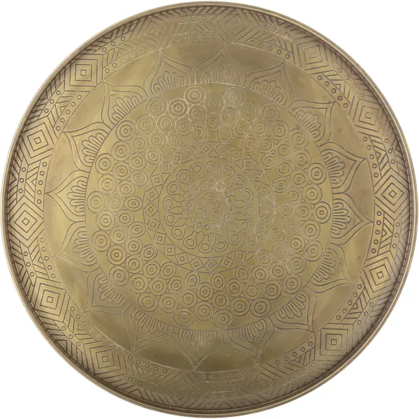 BLOOMINGVILLE Conan Bandeja, Dorado, Metal, D40xH2 cm