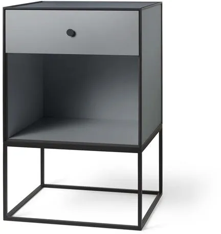 Audo Frame 49 Mesa auxiliar con 1 cajón gris oscuro