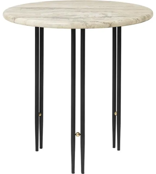 Mesa auxiliar GUBI IOI Ø50 Negro/Beige