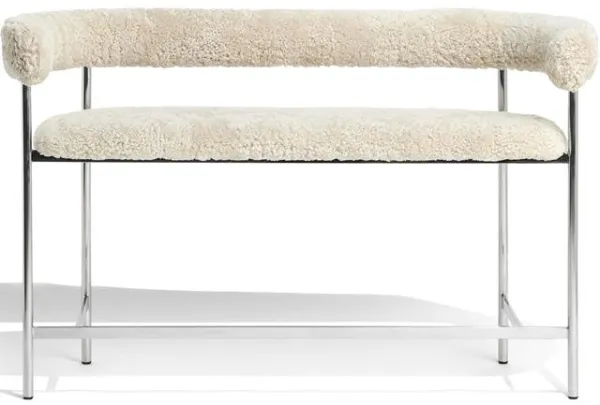 Møbel Copenhagen Font Bar Sofa 75 cm Piel de oveja Oyster/Estructura de acero pulido