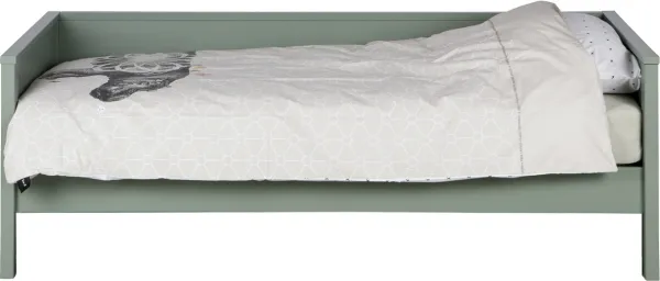 Nikki, Sofá cama, verde, H73x208x100 cm, pino