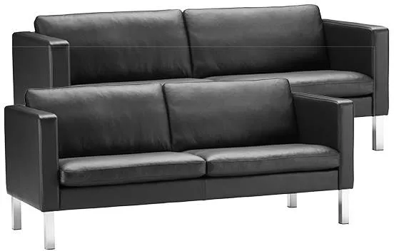 Conjunto de sofás Stouby Bace 2+3 pers. con cuero negro