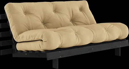 Karup Design Roots Sofá Cama con Colchón Roots 160x200 Trigo Beige/Negro Lacado