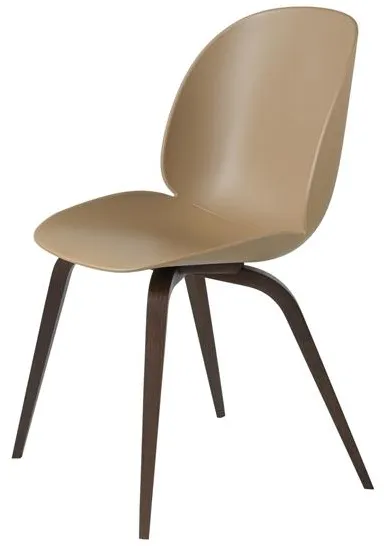 GUBI Beetle Silla de comedor Base de madera Roble ahumado mate/Pebble Marrón