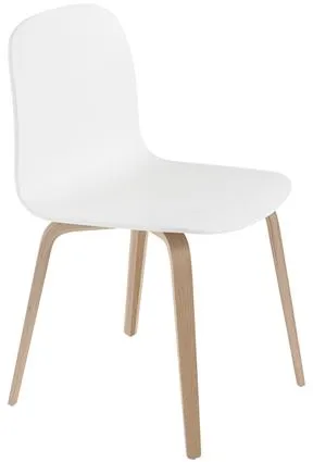 Muuto Visu Silla de comedor con base de madera Blanco/Roble
