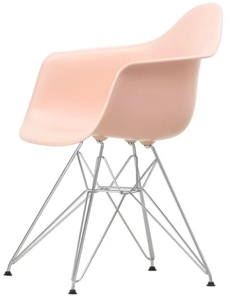 Vitra Eames Plastic DAR Silla de comedor RE Pale Rose/Cromo